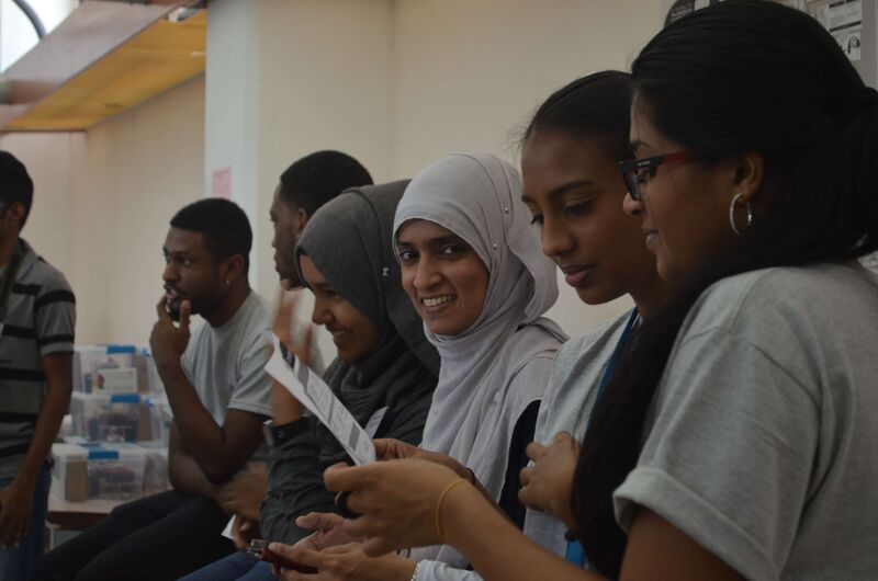 Dr. Phaedra Mohammed and the Mentors Enjoying robotics class! 